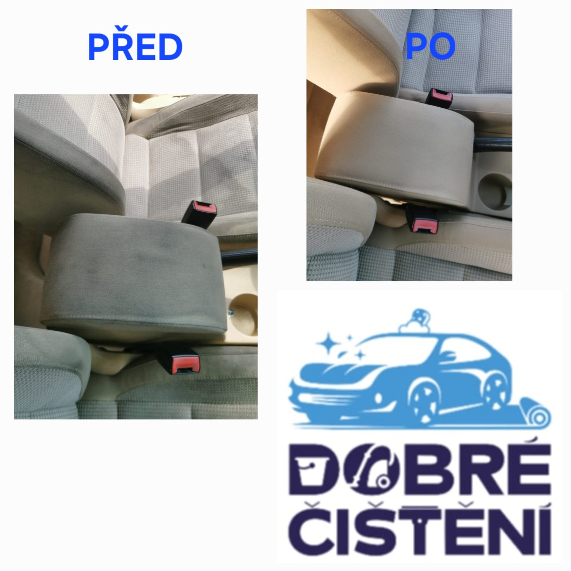 Čištění čalounění a loketní opěrky